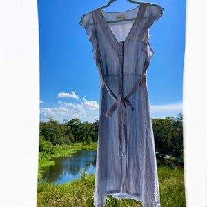 Sugarlips Blue and White Striped Midi Dress/ Summer beach vacation